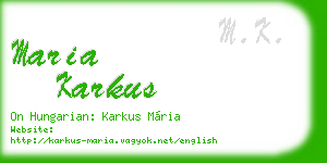 maria karkus business card