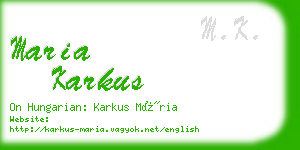 maria karkus business card